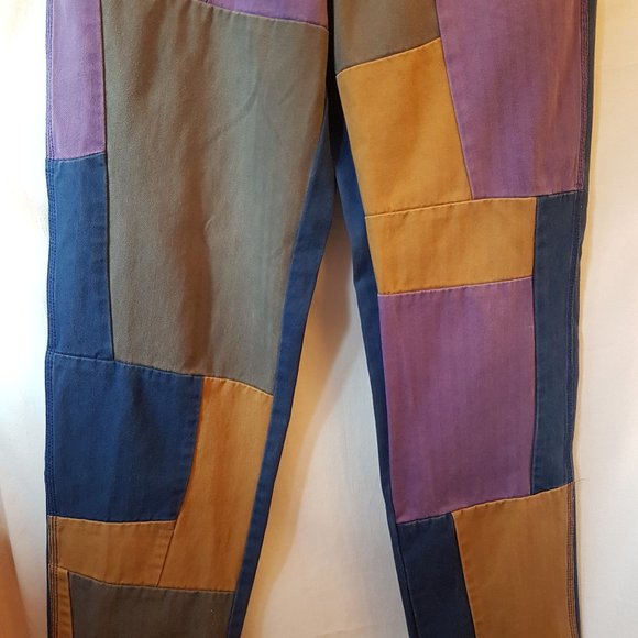 Comme des Garçons Shirt Watanabe Vtg Y2K Multicolor Patchwork Denim Pants S 33 - Picture 7 of 10